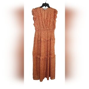 EMMA & MICHELE Floral Orange Maxi Dress